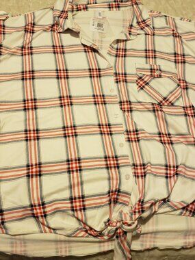DNA Couture Plaid Button-Down Shirt NWT